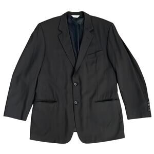 Joseph & Feiss Mens Black 100% Classic Worsted Wool Blazer/Sports‎ Coat Size 44R
